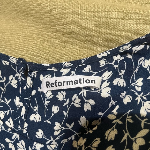 Reformation Blue Floral Dress NWOT - Picture 7 of 8